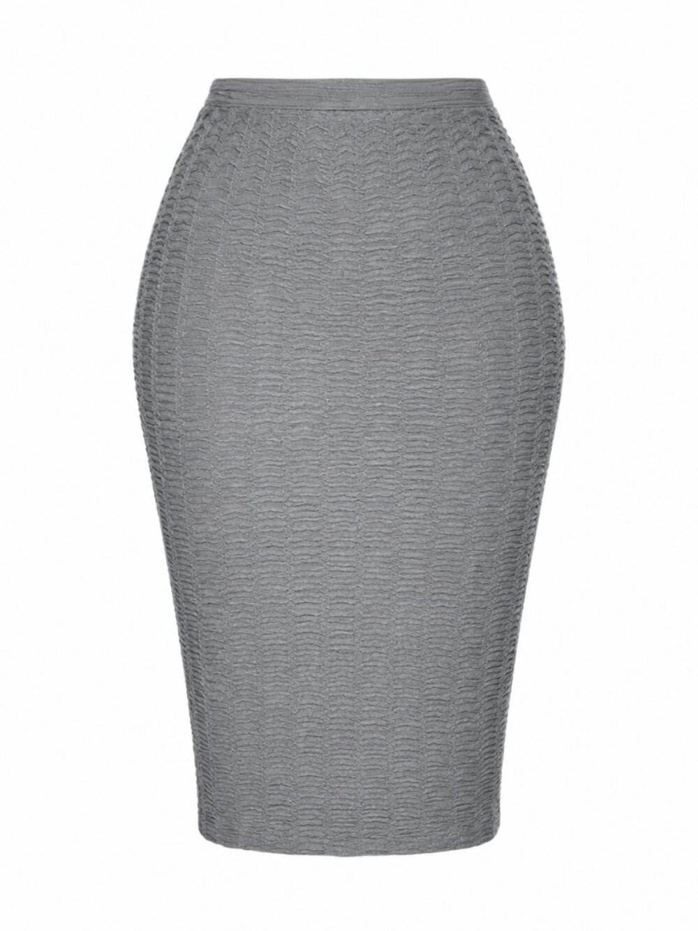 NWT Poof! Excellence Gray Textured bodycon Midi Pencil Skirt M/L